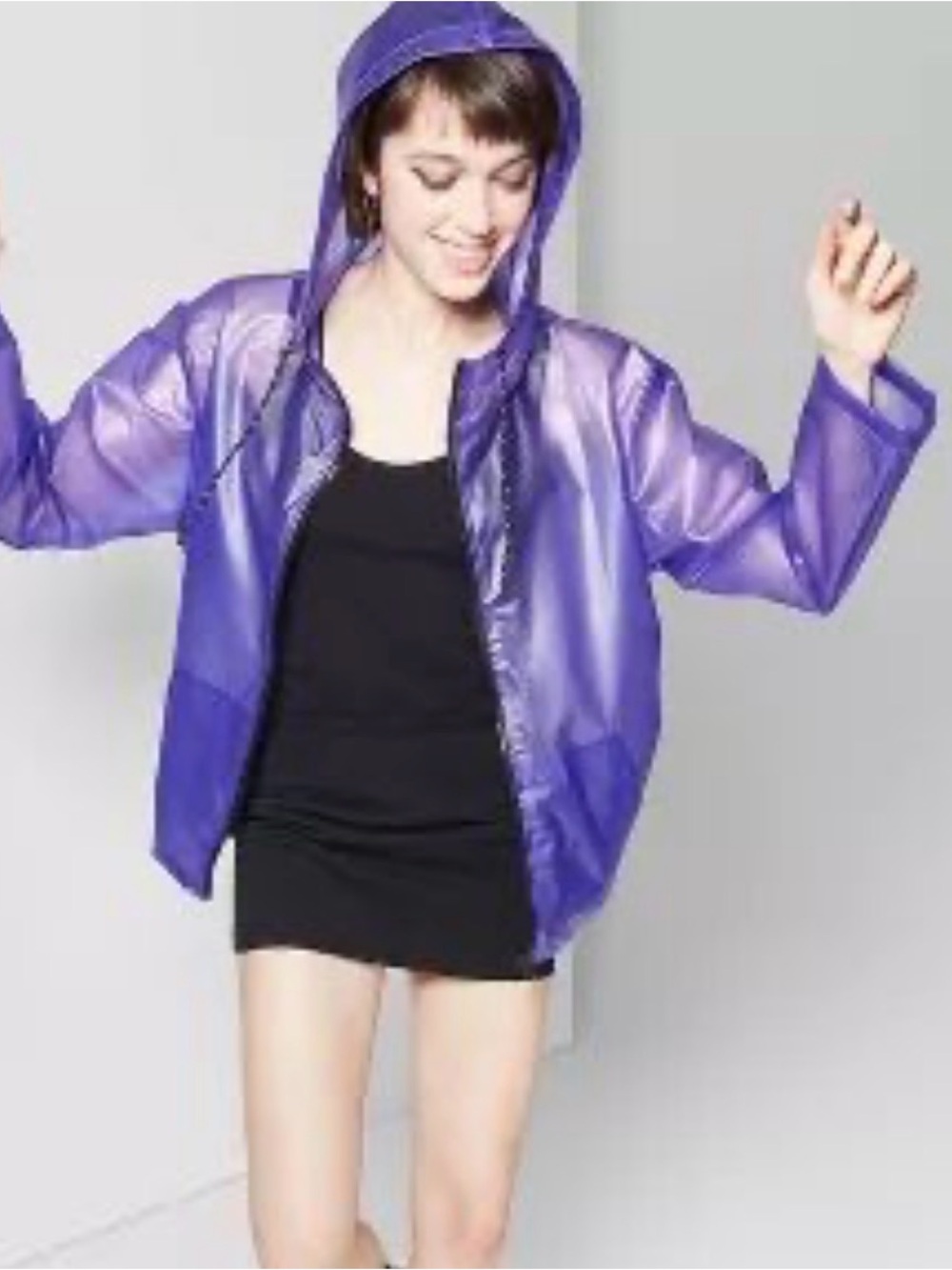Wild Fable Translucent Purple Rain Jacket M